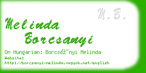 melinda borcsanyi business card